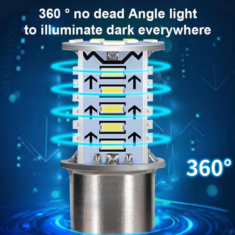 2pcs 1157 BAY15D Motorcycle 30SMD DRL LED Brake Parking Lamp Reversing Turn Signal Flash Taillight Motorbike Bulb Accessories