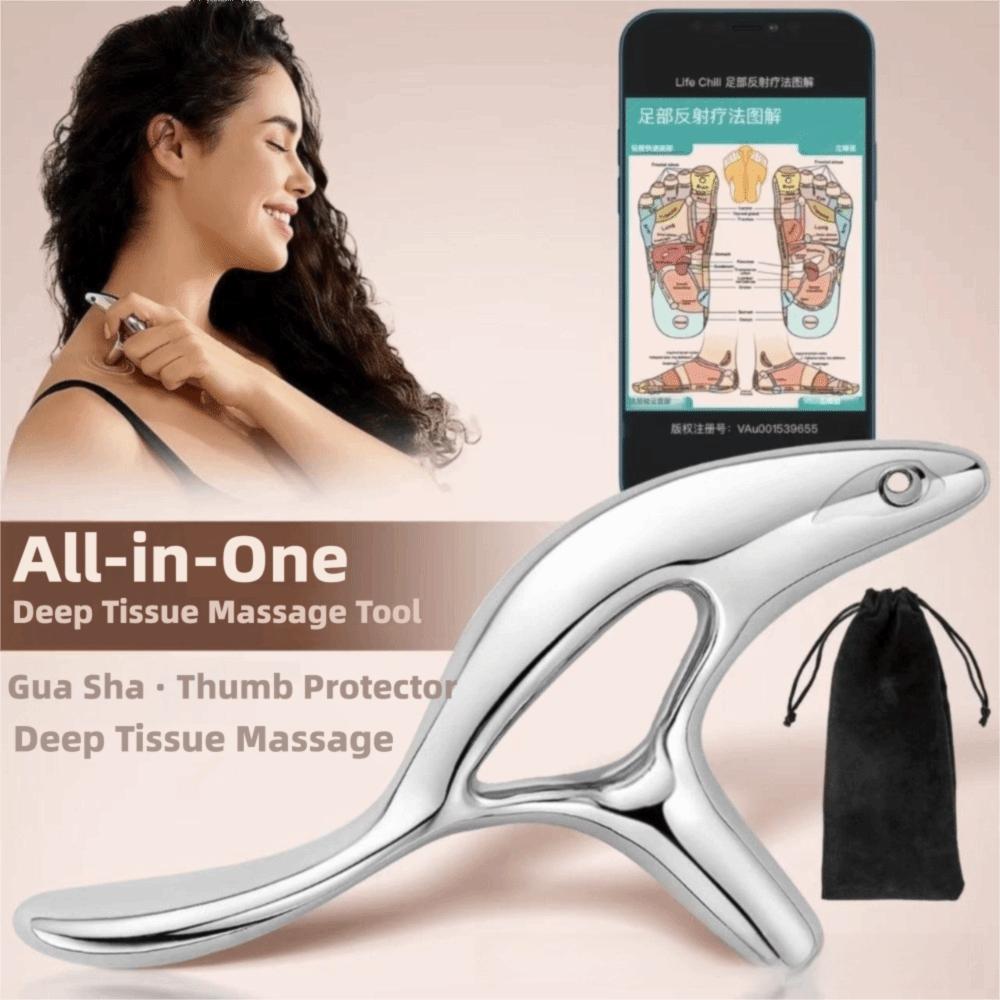 Metal Gua Sha Tool Deep Tissue Massage Acupressure Tool Muscle Scraper Tool  Pain Relief Therapy
