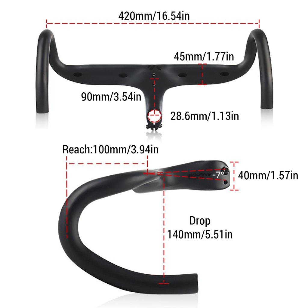 Road Bike Handlebars Aerodynamic Aluminum Integrated Handlebar Bracket Bicycle Accessory for
