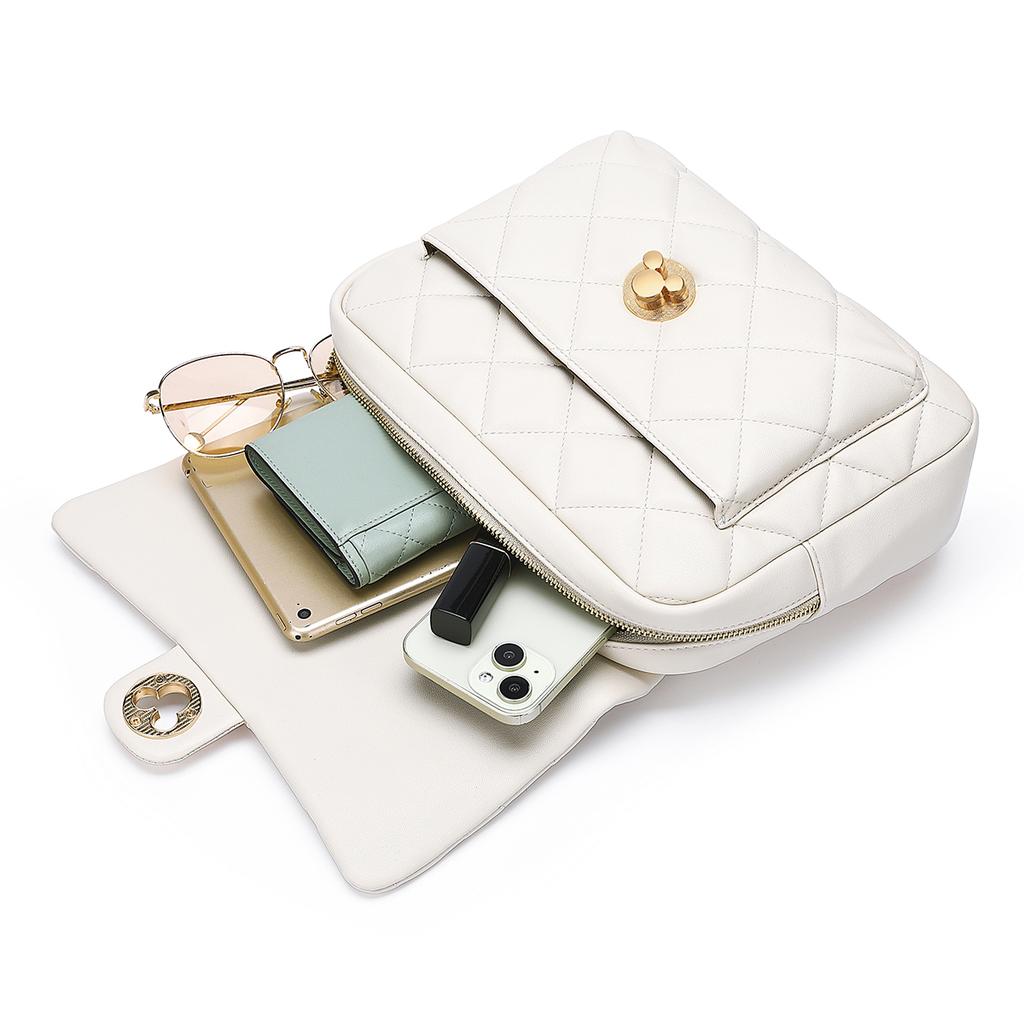 New Disney PU Handbag, Shoulder Bag, Shoulder Bag Regular Women's Ecru/Black DHF41410-A