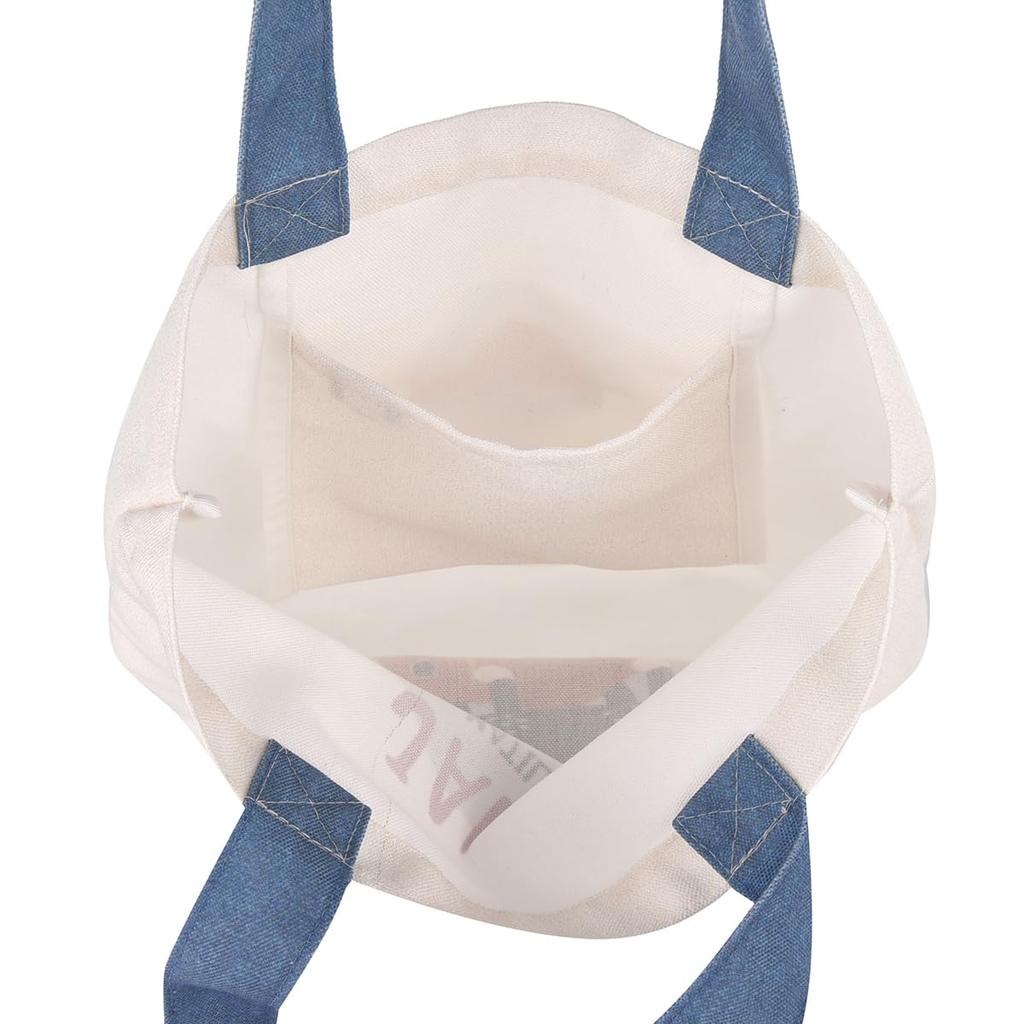 canvas tote Matilda and Sea Bream OW [Kusuguru Japan] Japanese-patterned bag,