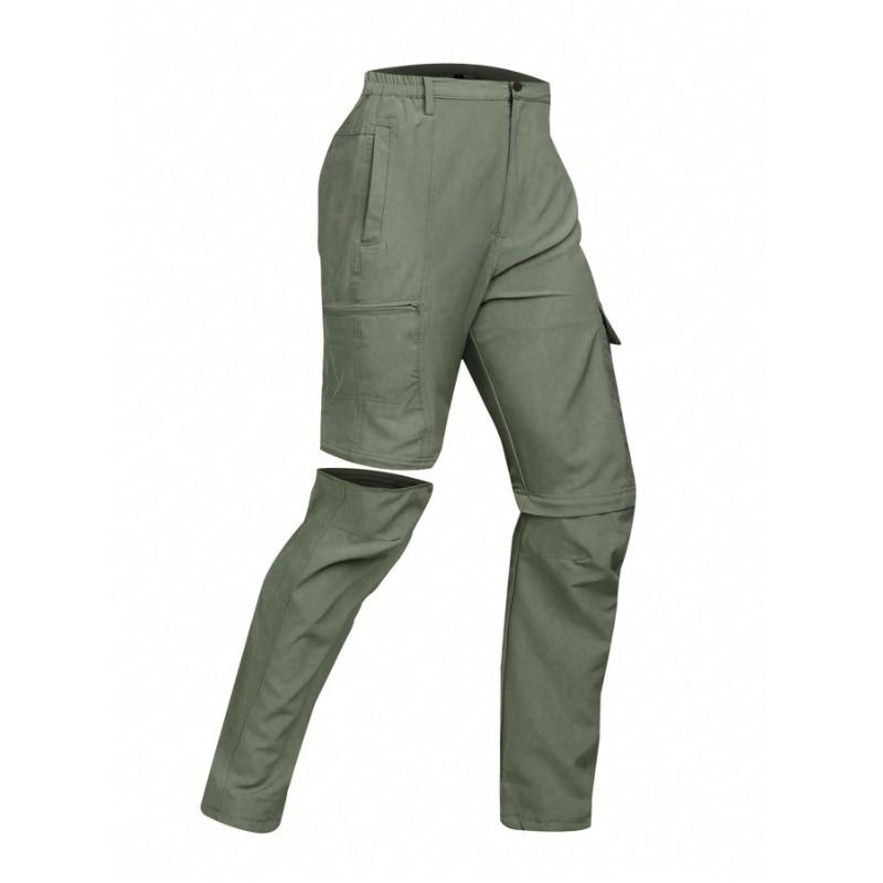 Men's Solid Color Casual Removable Overalls Outdoor Mountaineering Fishing Shorts Trousers Two Wear 7