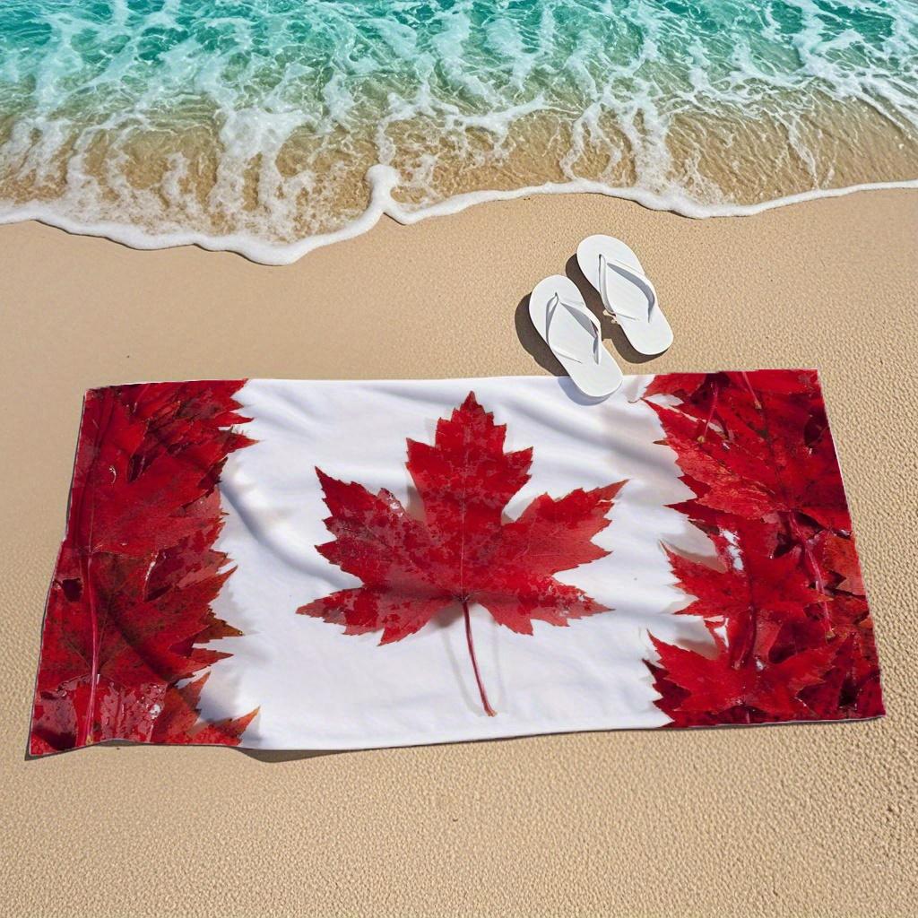 1pc of Canadian Maple Leaf Themed Beach Towel: Featuring a Stunning Design, Essential for The Beach, Comfortable And Absorbent,