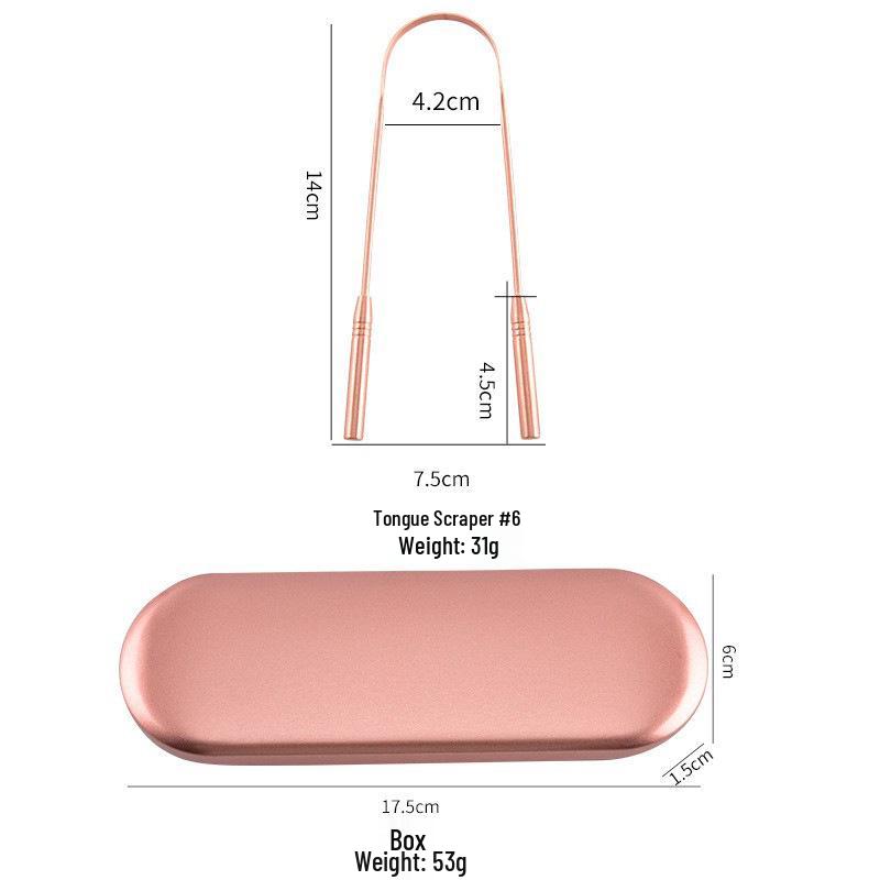 Pure Copper Tongue Scraper and Cleaner – Portable Tongue Brush Tool for Effective Oral Hygiene