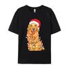 Christmas Pajama Golden Retriever Tshirts Cotton High Street Teeshirt Hip Hop Men Top Tshirts 3D Style