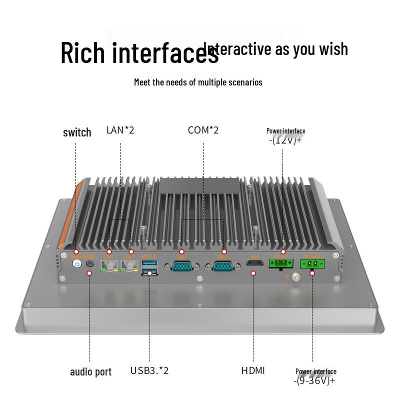 YOUFAN Fully Enclosed Industrial Touch Panel PC CN plug (adapter included)