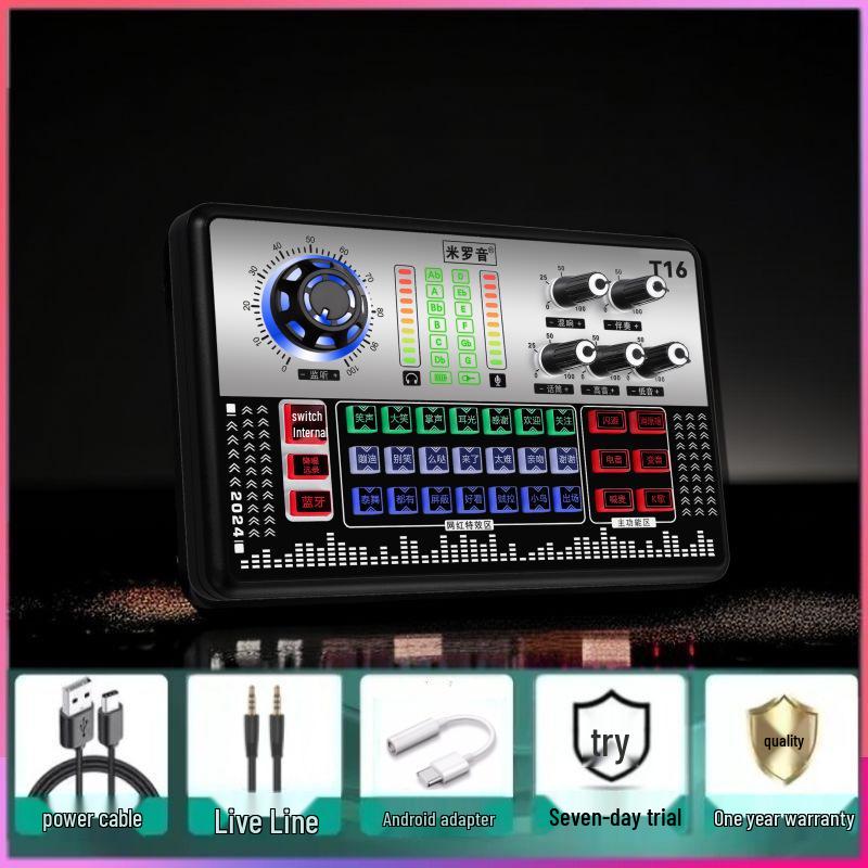 

Universal Sound Card & Speaker Set for Streaming and Live Broadcast - Mobile & PC Compatible Upgraded T13 [Includes Setup]
