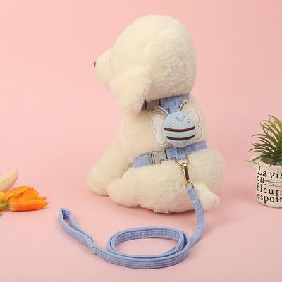 Puppyline Pet Bee Outing Harness + Chest Strap Set, Blue