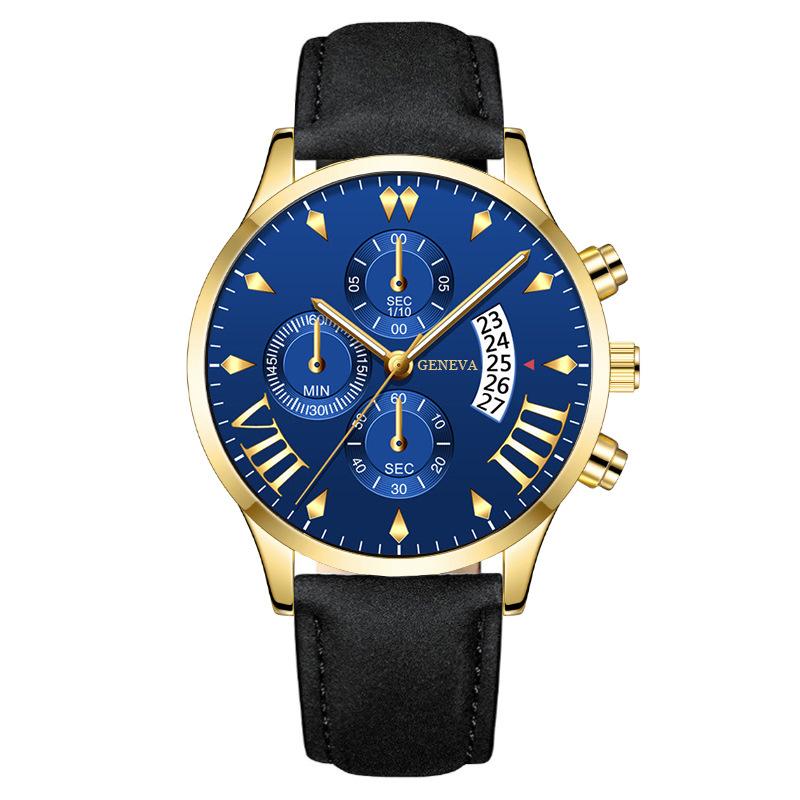 Fashion Calendar Three Eyes Men's Watch Men's Watch Belt Men's One