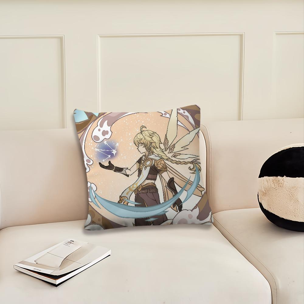 Genshin Impact Skirk boy cool b cushion cover Pillow Cover Decoration Room Home Sofa living Office Car Nordic Simplicity