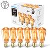 LVWIT E26 Base LED Filament Bulbs, 470LM, Edison Bulb (3.7W) Equivalent to a 40W ST64 Bulb, Warm White, 2700K, Brown, Retro Bulbs, Non-Dimmable, Pack