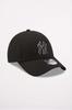 New Era 940 9FORTY Adjustable One Size Fits Polyester Baseball and Black with Silver Outline Cap, All, Cap, Men's Women's, Gender-Free, [Used]