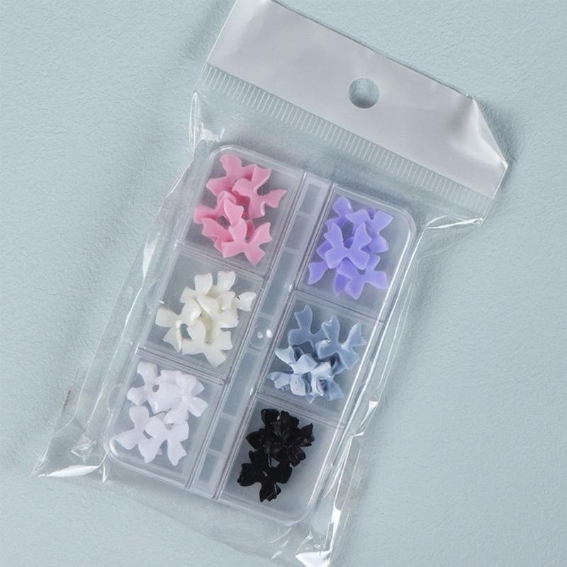 30pcs Resin Bowknots Nail Art Decorations 3D Bows Ornaments Charms Jewelry DIY UV Gel Design Cute Manicure Accessories
