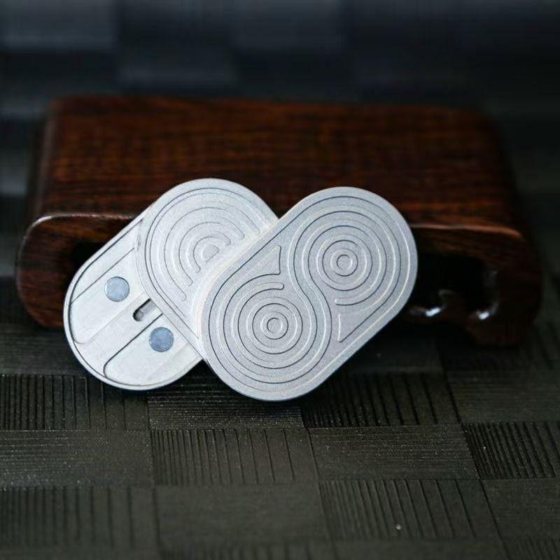 Rhythm Master Stainless Steel Card Pusher  Fidget Magnetic Push Card Office Stress Relief Toys For Adult Gift