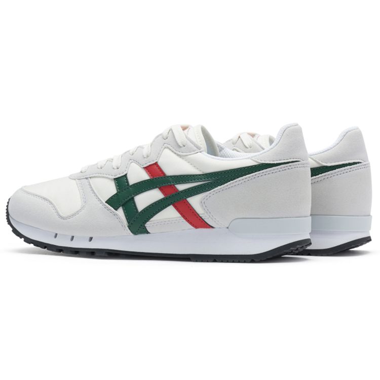 Onitsuka Tiger Alvarado Retro Fabric Slip Resistant Durable Breathable Low Top Running Shoes Unisex sneaker White Green Red 1183A507-101