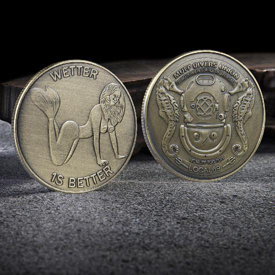 Moneda Desafío para Parejas Mujer Sexy Moneda de Doble Cara Coleccionable Ficha de Amor Moneda Desafío para Adultos Moneda Chica Afortunada para Hombres Mujeres Noche de Cita