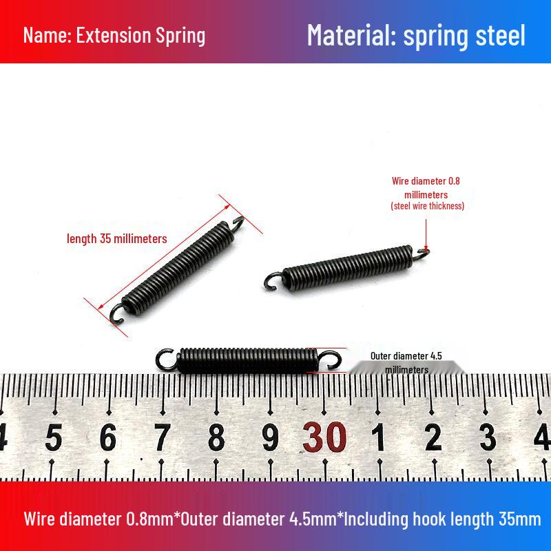 0.8mm Yellow Extension Spring with Hooks - Stapler Rebound Force 