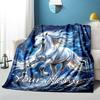 1PC Custom Name Galactic Horse Dreams Blanket Versatile,all-season Throw Suitable for the Living Room,bedroom,camping,travel,and Gift