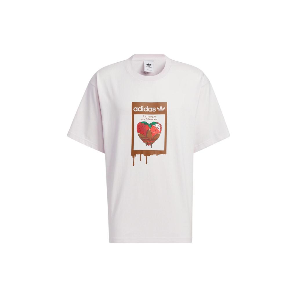 Adidas Originals Charr Morita Collection Cartoon Logo Print Sports Tee Unisex Tops Pink HZ5355
