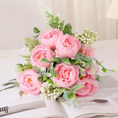 Valentinstagsgeschenk Rose 1 Blumenstrauß Künstliche Seidenblumenzweige Gefälschte Blumen Künstliche Blumen für die Dekoration Hochzeit