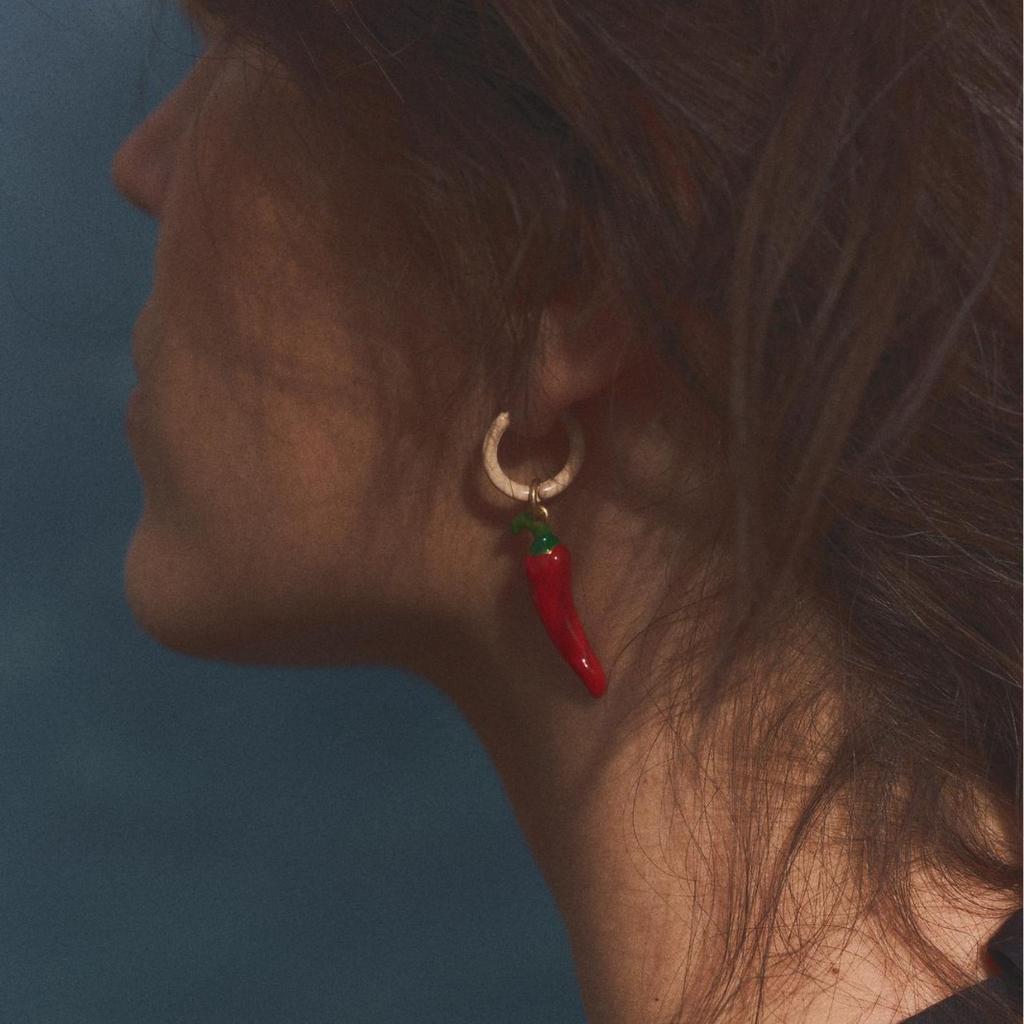 Niche Design Sense Color Vegetable Fruit Earrings Stainless Steel Quality Assurance Color