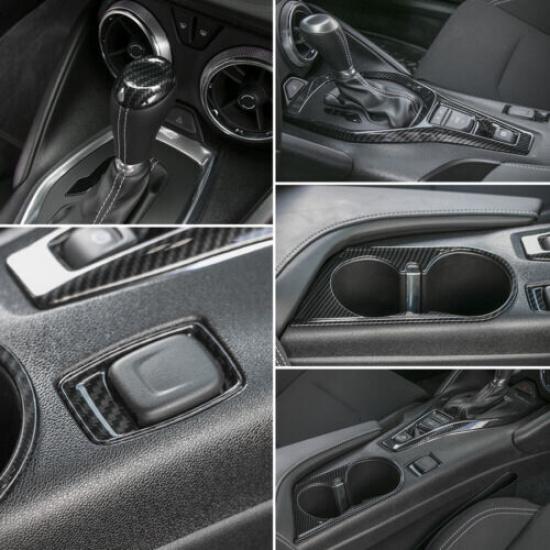 Center Console Gear Shift Panel Trim Kit for Chevrolet Camaro 2017+ Carbon Fiber