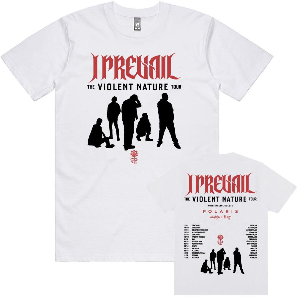 La T-SHIRT VIOLENT NATURE Tour 2026 I Prevail Punk Band T-shirt Unisex Streetwear Hip Hop T-shirt Larga Stampata