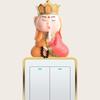 Adorable Light Switch Decoration Resin Girl Panda Figurine Self-Adhesive Detachable Wall Sticker Switch Ornament Home Decor