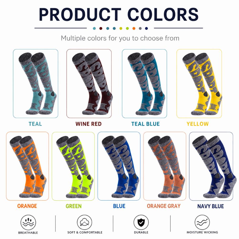 Warm Thermal Socks Breathable Knee High Socks Fashion Winter Ski Socks  for Winter Sports
