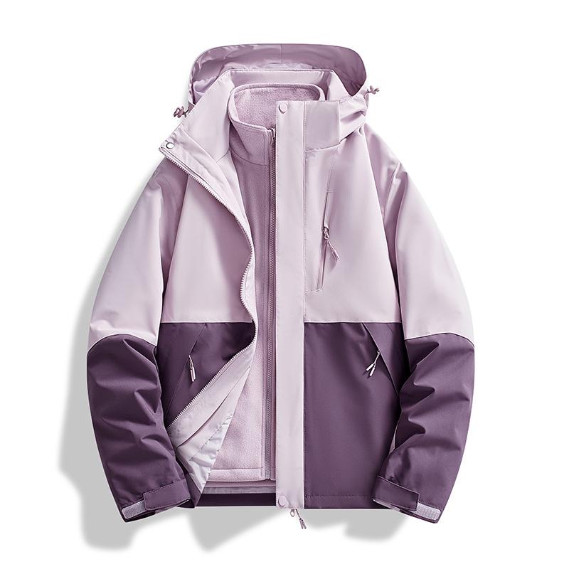 Unisex 3-in-1 Abnehmbare Winddichte Wasserdichte Outdoor Bergsteigerjacke