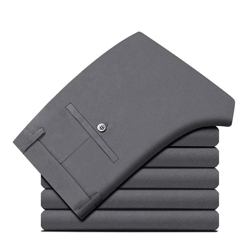 Summer New Men's Elastic High Waisted Straight Leg Pants Loose Casual Pants