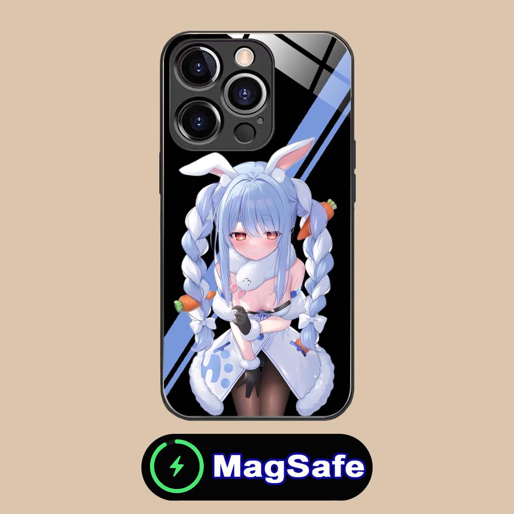 Usada Pekora Anime Phone Case for iPhone 16 15 14 13 12 11 Pro Max Plus Mini MagSafe Glass Colour Protective Smartphone Luxury