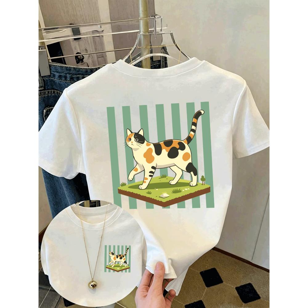 Animal Simple Women's Printed Top Casual Pure Cotton Versatile T-Shirts Women’s