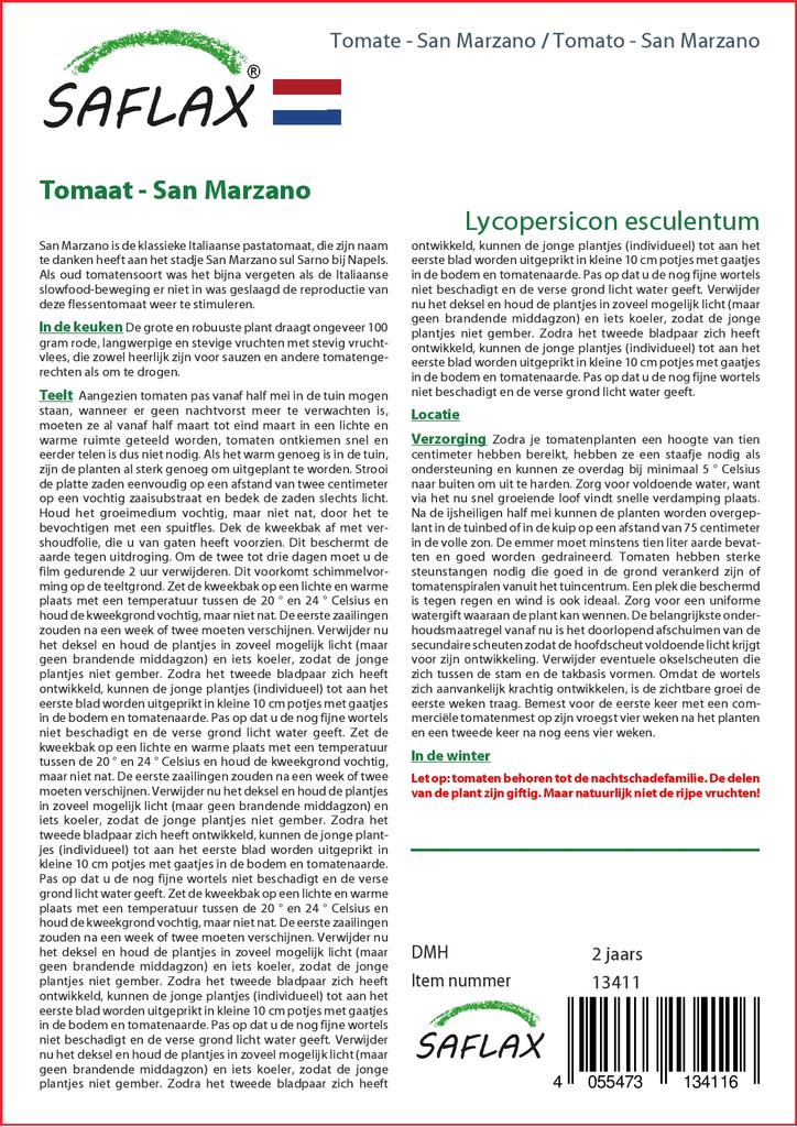 SAFLAX Pomodoro - San Marzano - 10 semi - Lycopersicon esculentum