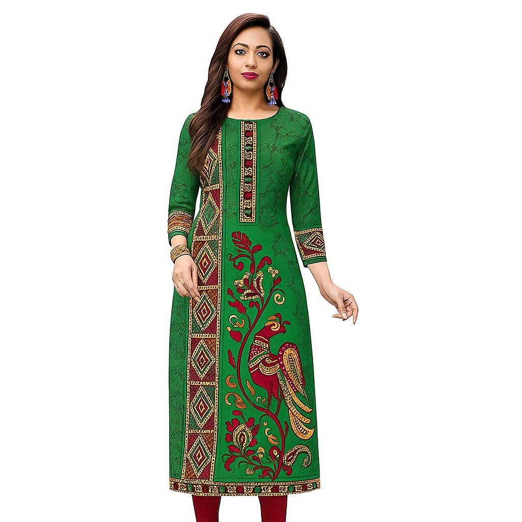 

Kurti, women, 2025 style, fully printed muslim robe, new arrival, retro fashion, classic high quality fiber, soft and comfortable S бежевий