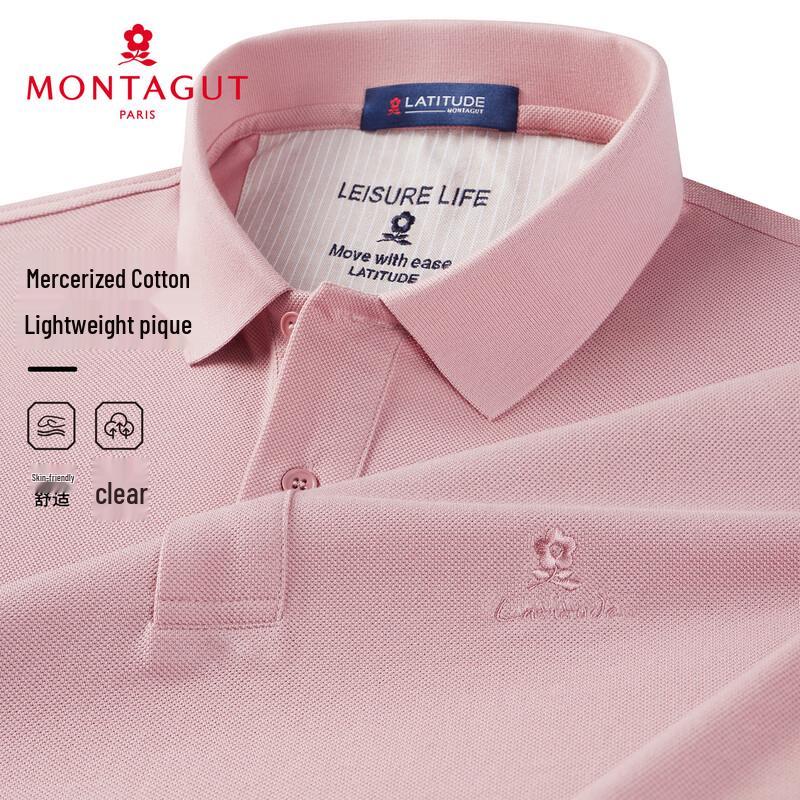 MONTAGUT Men s Mercerized Cotton Polo Shirt L