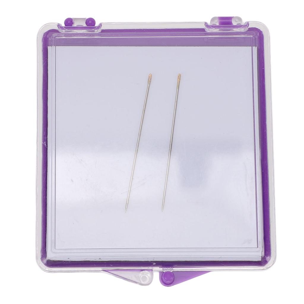 Magnetic Sewing Needle Case Transparent Cover Knitting Pin Plastic Storage Box with 2 Needles