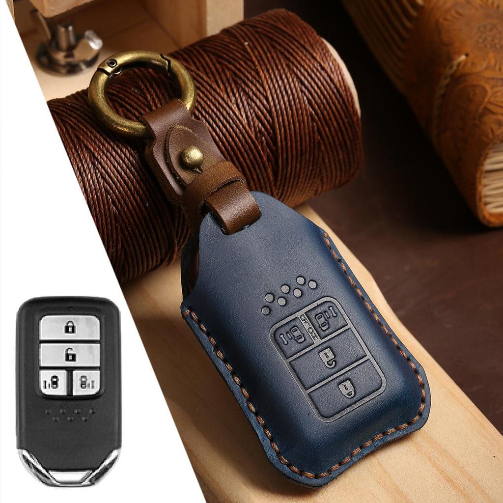 Genuine Leather Key Cover for Honda Civic & Accord - Full Wrap Cowhide Protection