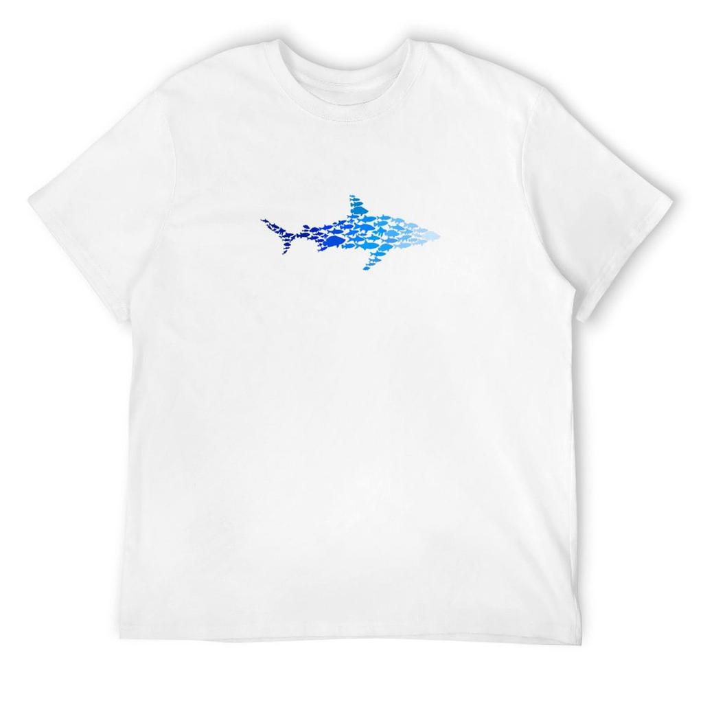 Blue Fade Shark T-Shirt Oversized Anime Clothes Sports Fans Graphic T Shirt Vintage Workout Shirts for Men