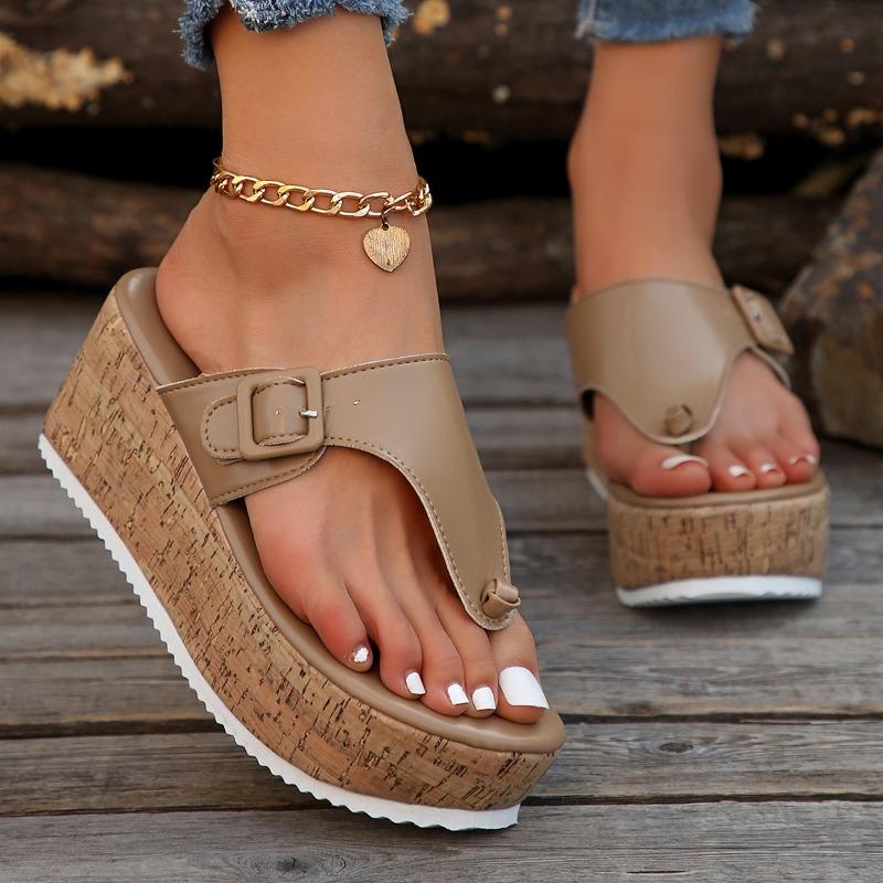 Designer Slippers Women's Flip-flops Wedges High Heeled Slippers Summer Pinch Toe Casual Slippers for Women Platform Sandalias