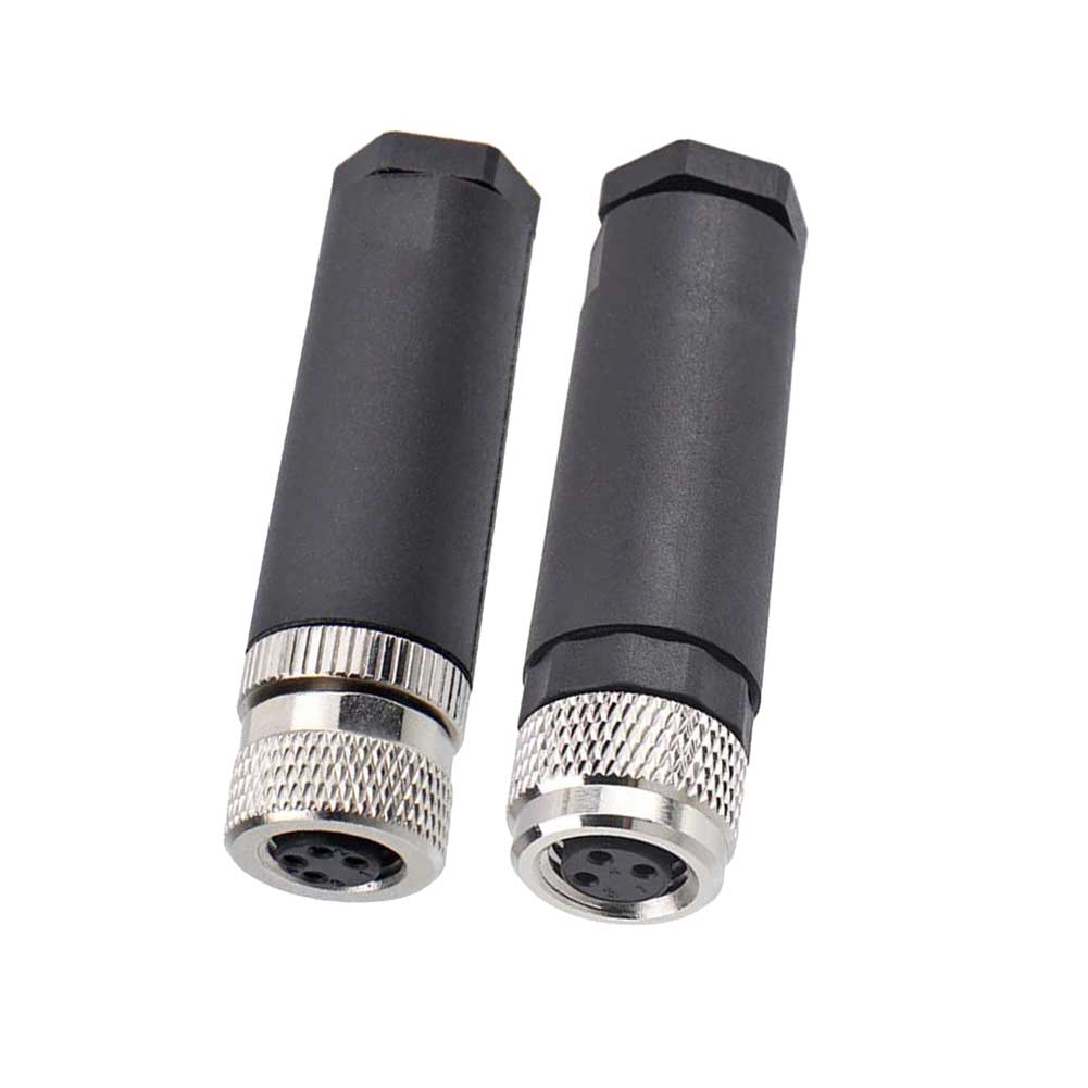 5pcs M8 3 4 pin female aviation connectors designed for reliable For industrial use IP67 waterproof with simple screw assembly