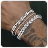 Waterdichte Roestvrijstalen Cubaanse Schakel Armband Set voor Hem Mannen Armband Als Paasmand Vullers voor Vriend Vader Zoon
