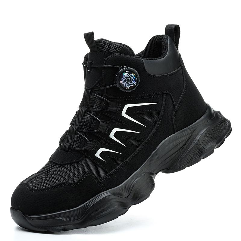 Rotating Button Safety Shoes Man Boots Anti Smash Anti Piercing Steel Toe Safety Working Footwear Lightweight Breathable Work Boots