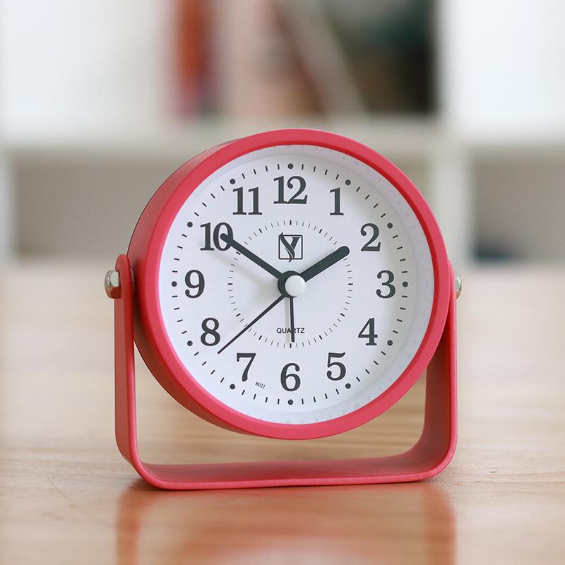 

Детский металлический будильник для студентов, специальный бесшумный настольный будильник, простые кварцевые часы, вращающийся откидной будильник