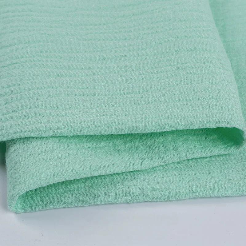 100x135cm Podwójna Warstwa Czysta Bawełna Gaza Cała Bawełna Krepa Tkanina Jednolity Kolor Odzież Domowa Sukienka Szalik Tkanina na Odzież Dziecięcą
