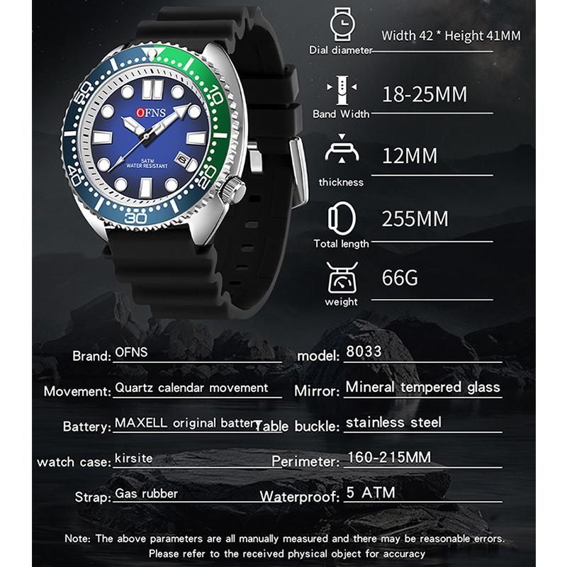 Men's Watches Trend Fashion Quartz Watch for Man Waterproof Silicone Strap Luminous Date Wristwatch Relogio Masculino
