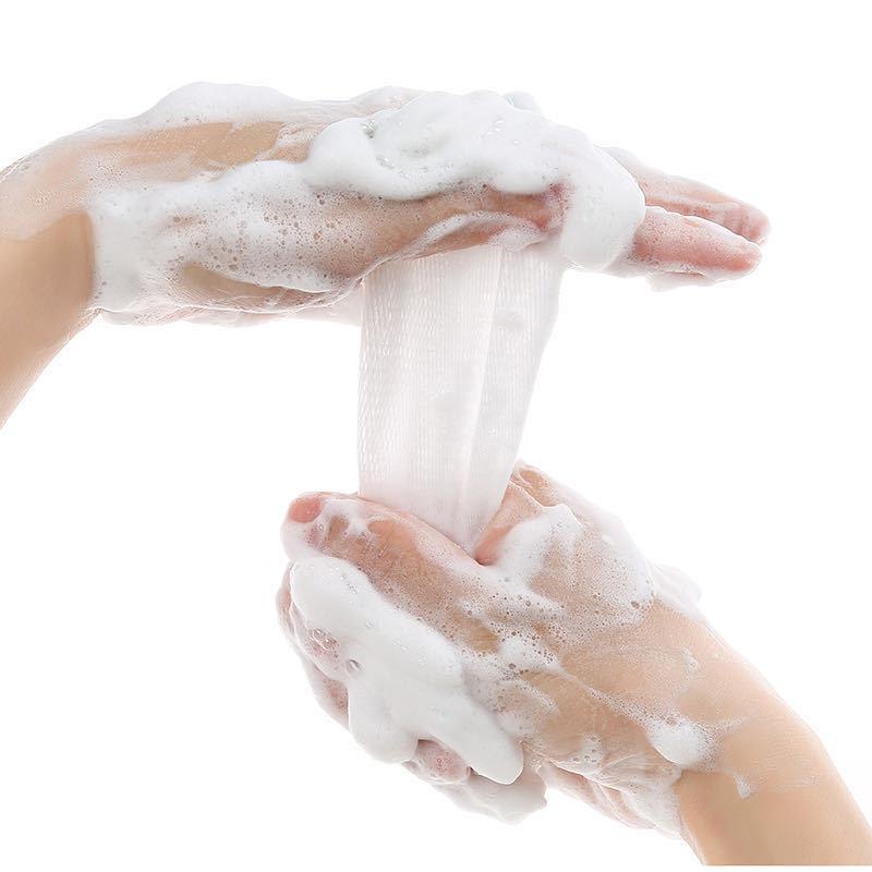 Portable Soap Saver Bag Hangable Drawstring Manual Foaming Net Facial Cleanser Scrubbers Mesh Cleaning Tools Bathroom Supplies