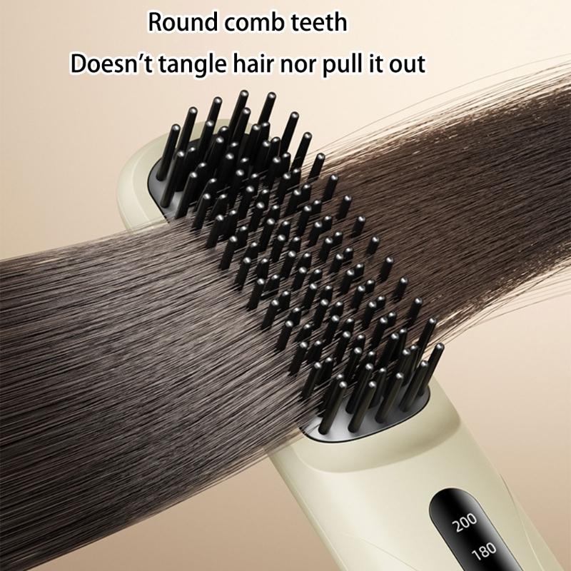Portable Straightening Comb With Auto Shut Off Feature And Ceramic Coated Plates For Damage Free Hair Care