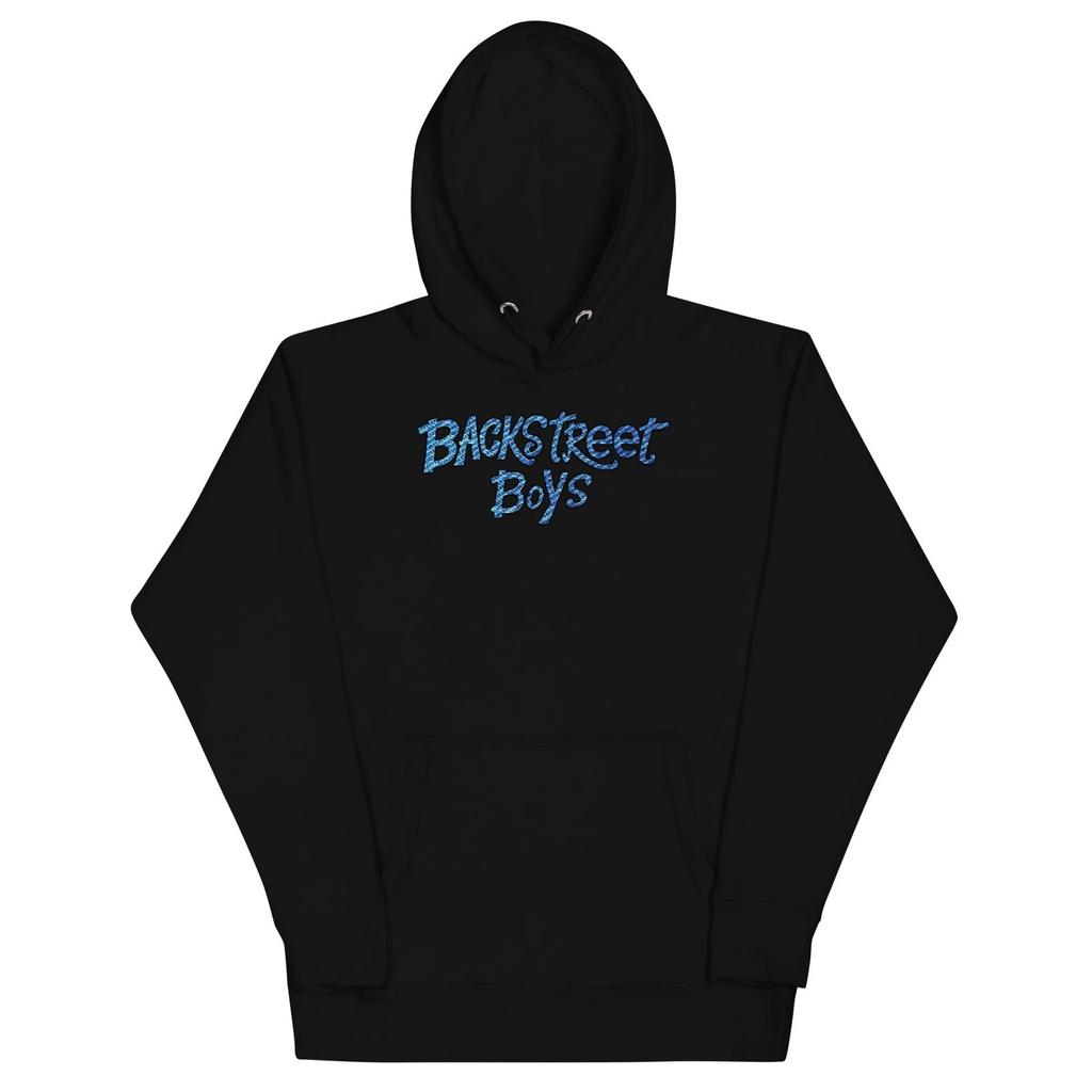 Backstreet Boys - Striped Logo Hoodie Sweatshirt Black New