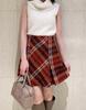 Roving Check Mini Skirt SWFS244086 RED [Sneider] Women's